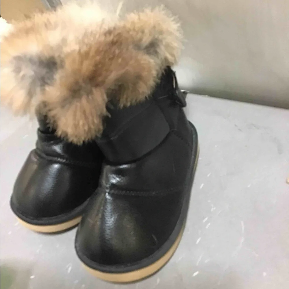 Comfy Kids Girl Snow Boots Waterproof Walking Shoes Black 2-12M NWT